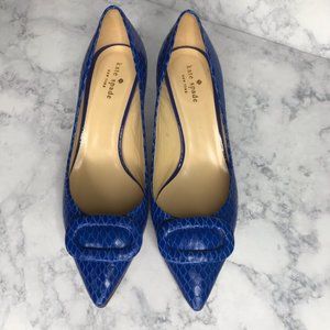 Kate Spade Blue Simon Snake Skin Heels